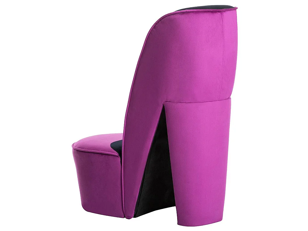 Poltrona a Forma di Scarpa con Tacco Alto in Velluto Viola