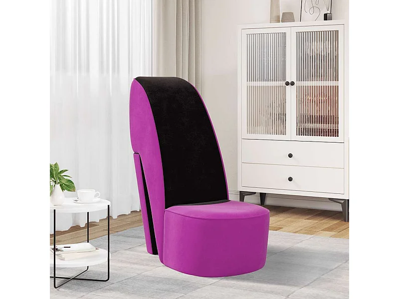 Chaise en forme de chaussure à talon haut Violet Velours