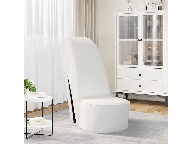 Chaise en forme de chaussure à talon haut Blanc Similicuir