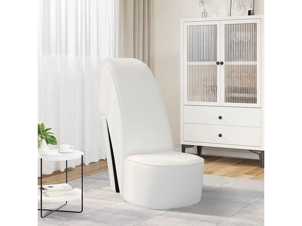 Chaise en forme de chaussure à talon haut Blanc Similicuir