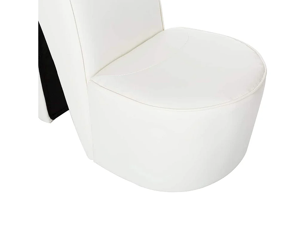 Chaise en forme de chaussure à talon haut Blanc Similicuir