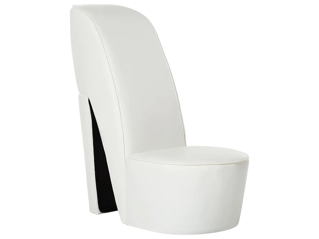 Stuhl in Stöckelschuh-Form Weiß Kunstleder