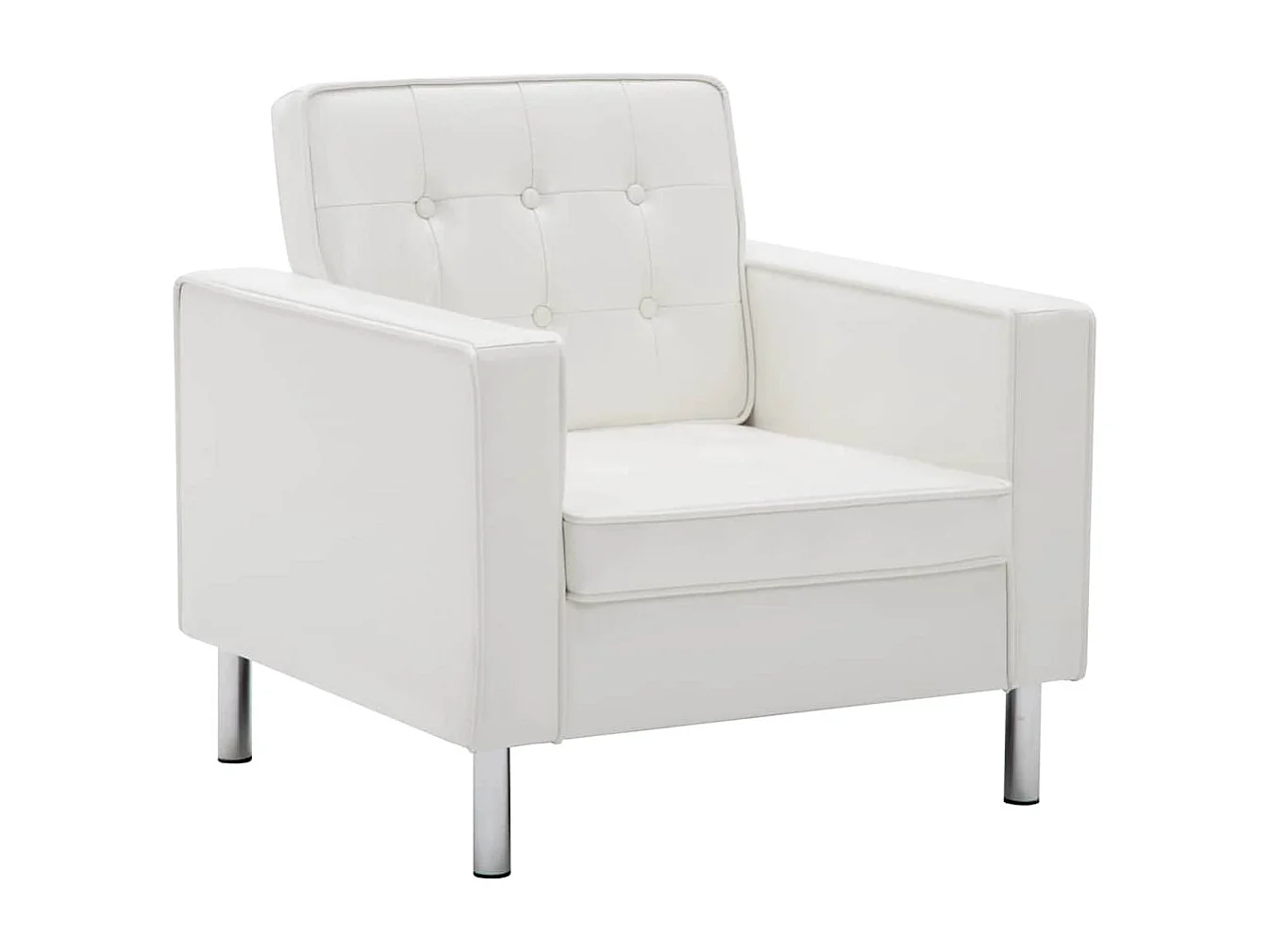 Fauteuil Blanc 75x70x75 cm Similicuir