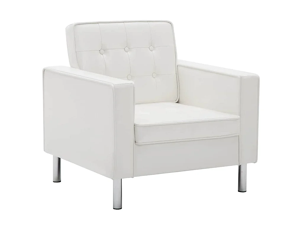 Fauteuil Wit 75x70x75 cm Kunstleer