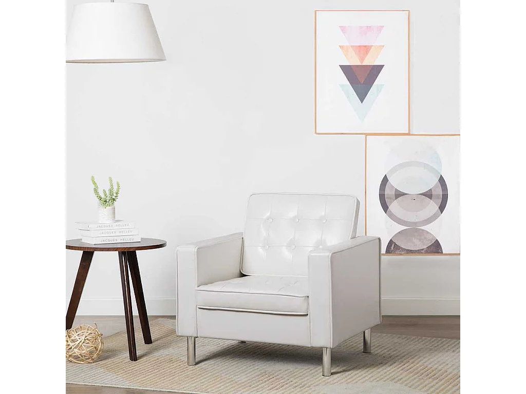 Fauteuil Wit 75x70x75 cm Kunstleer