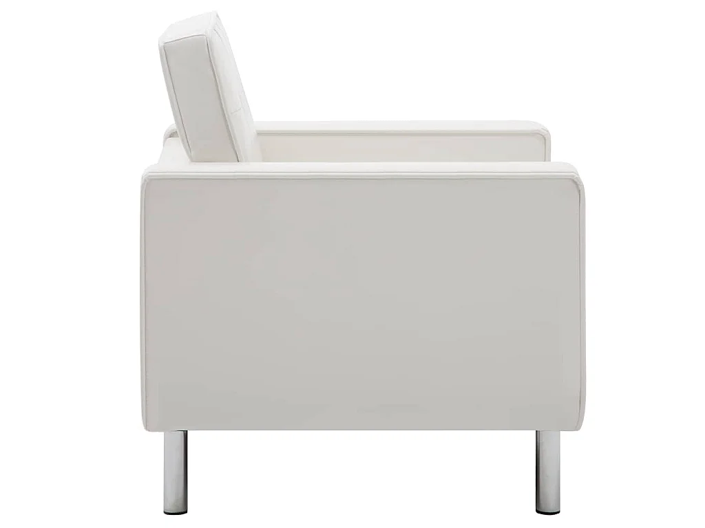 Fauteuil Blanc 75x70x75 cm Similicuir