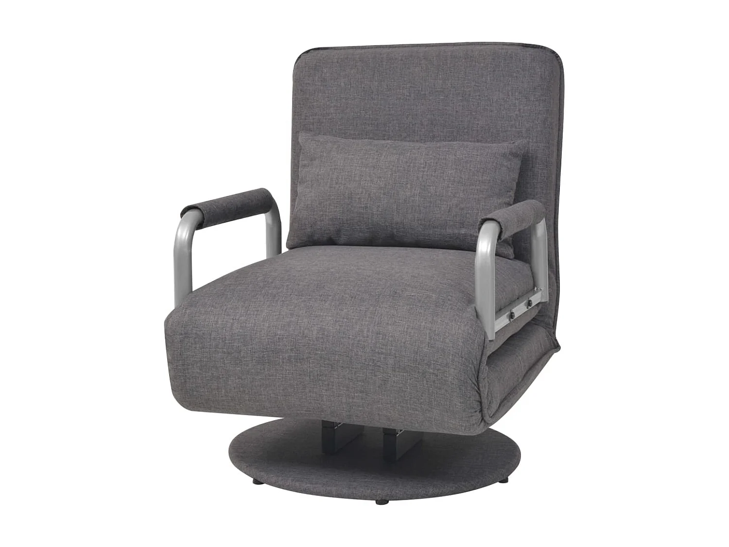 Fauteuil pivotant et canapé-lit gris foncé tissu