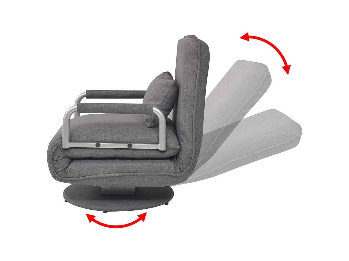Fauteuil pivotant et canapé-lit gris foncé tissu