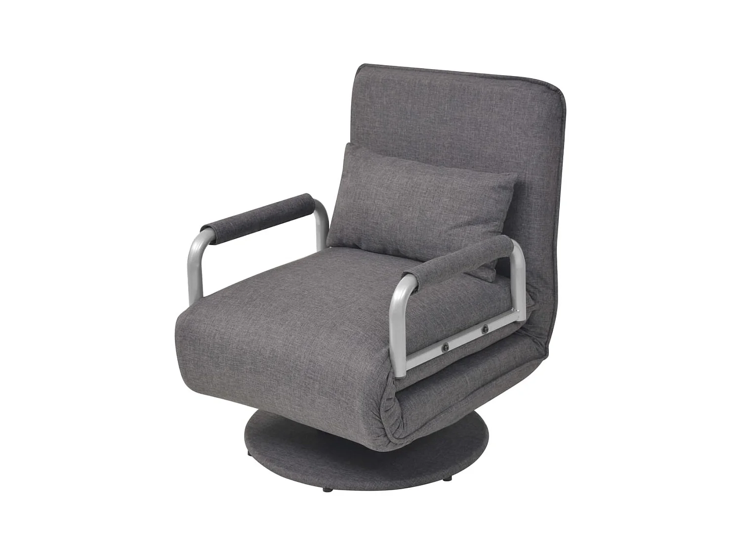 Fauteuil pivotant et canapé-lit gris foncé tissu