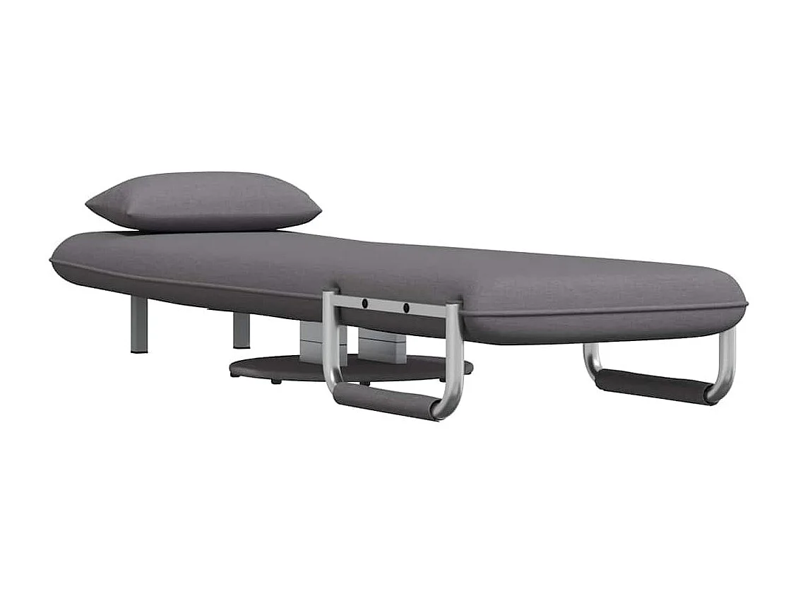 Fauteuil pivotant et canapé-lit gris foncé tissu