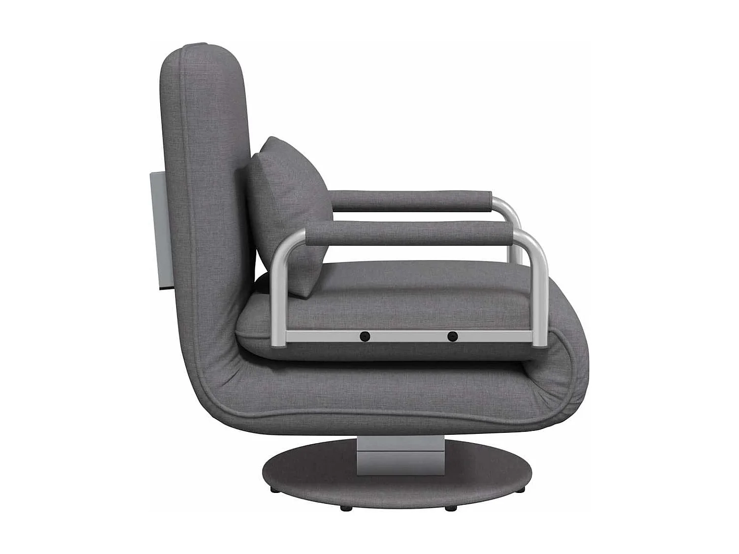 Fauteuil pivotant et canapé-lit gris foncé tissu