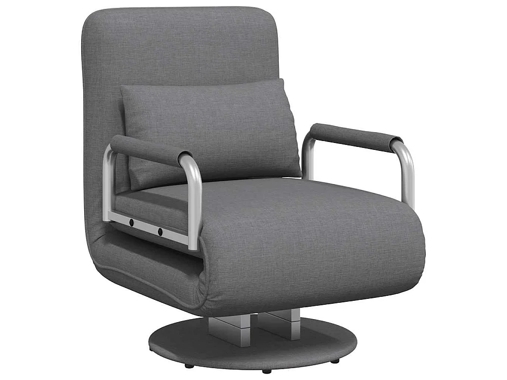 Draaistoel en slaapbank 60x75x80 cm lichtgrijs