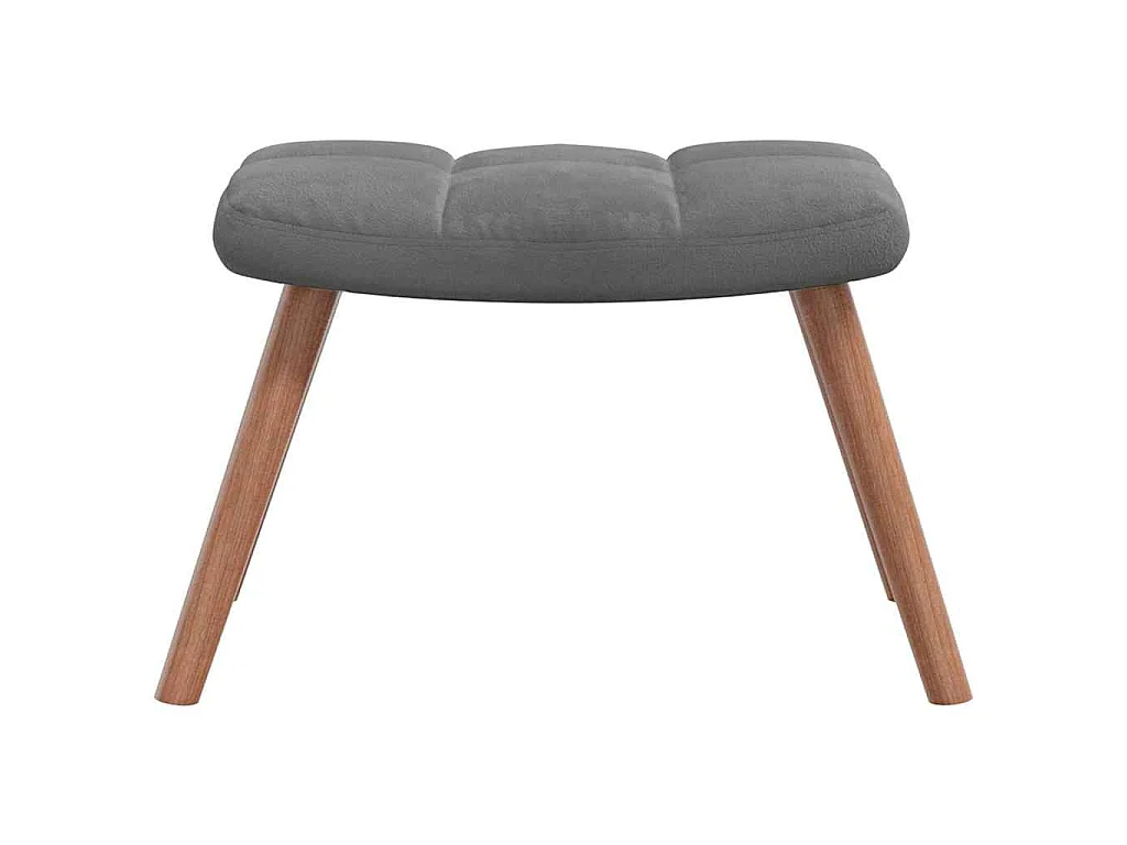 Silla mecedora con reposapiés terciopelo gris oscuro
