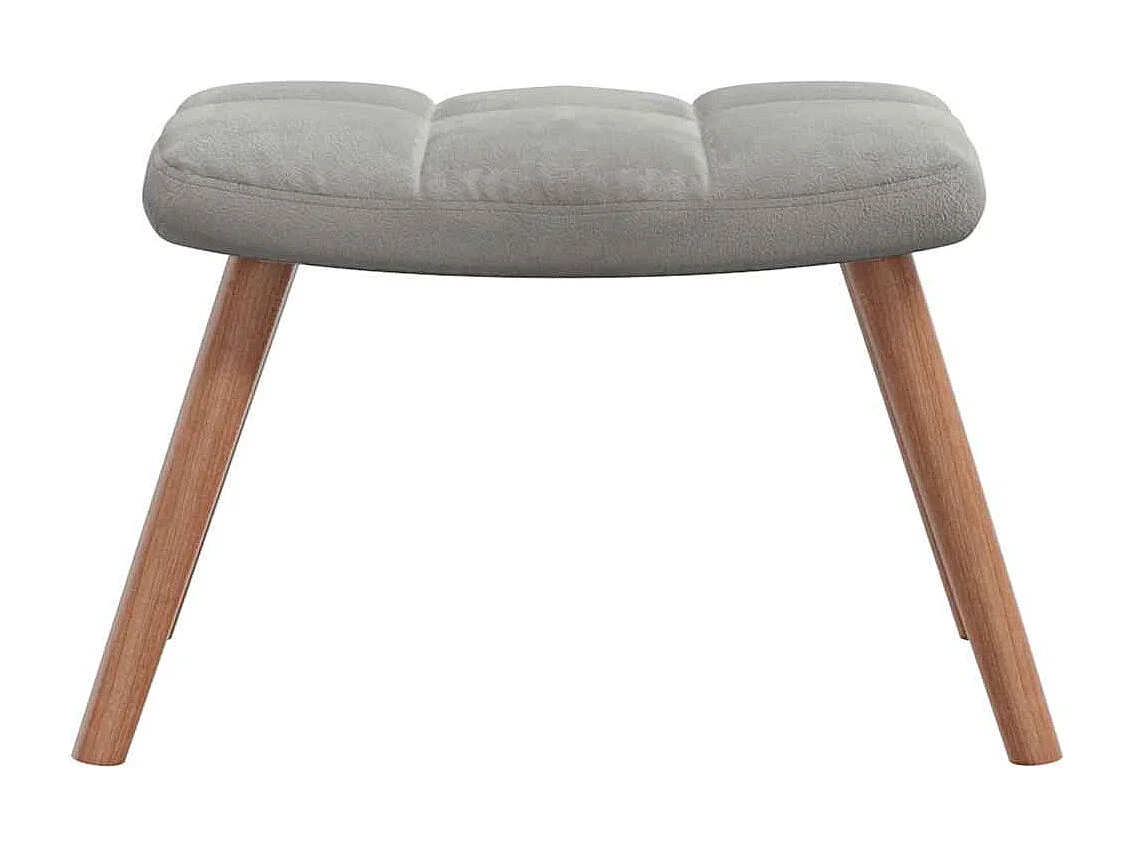 Chaise à bascule avec repose-pied Gris clair Velours