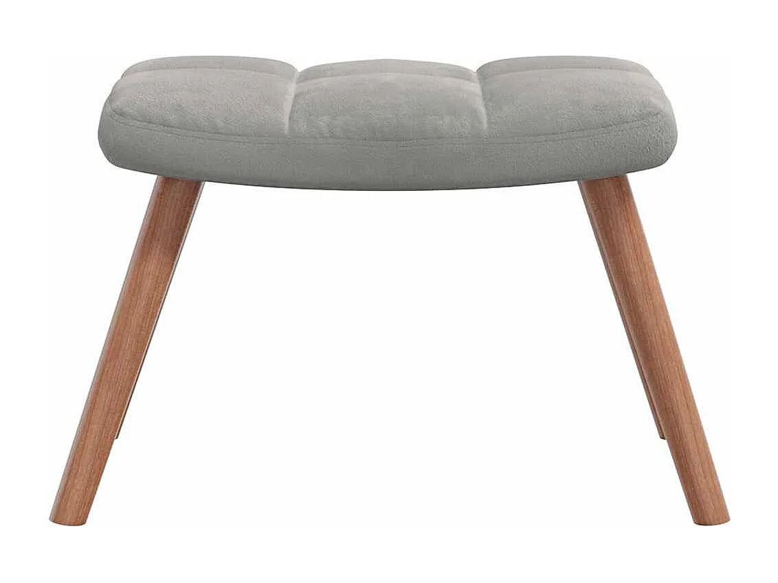 Chaise à bascule avec repose-pied Gris clair Velours