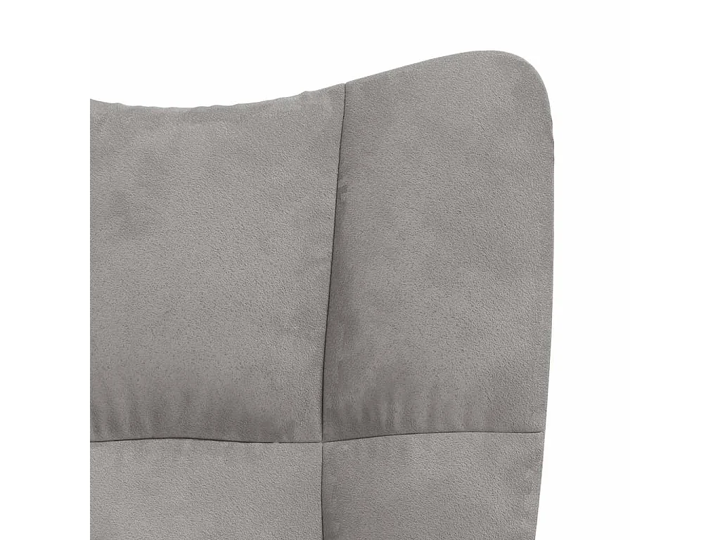 Chaise à bascule avec repose-pied Gris clair Velours