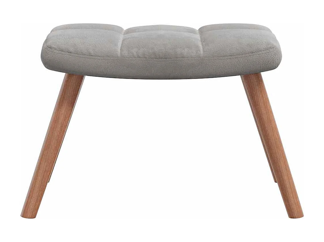 Chaise à bascule avec repose-pied Gris clair Velours