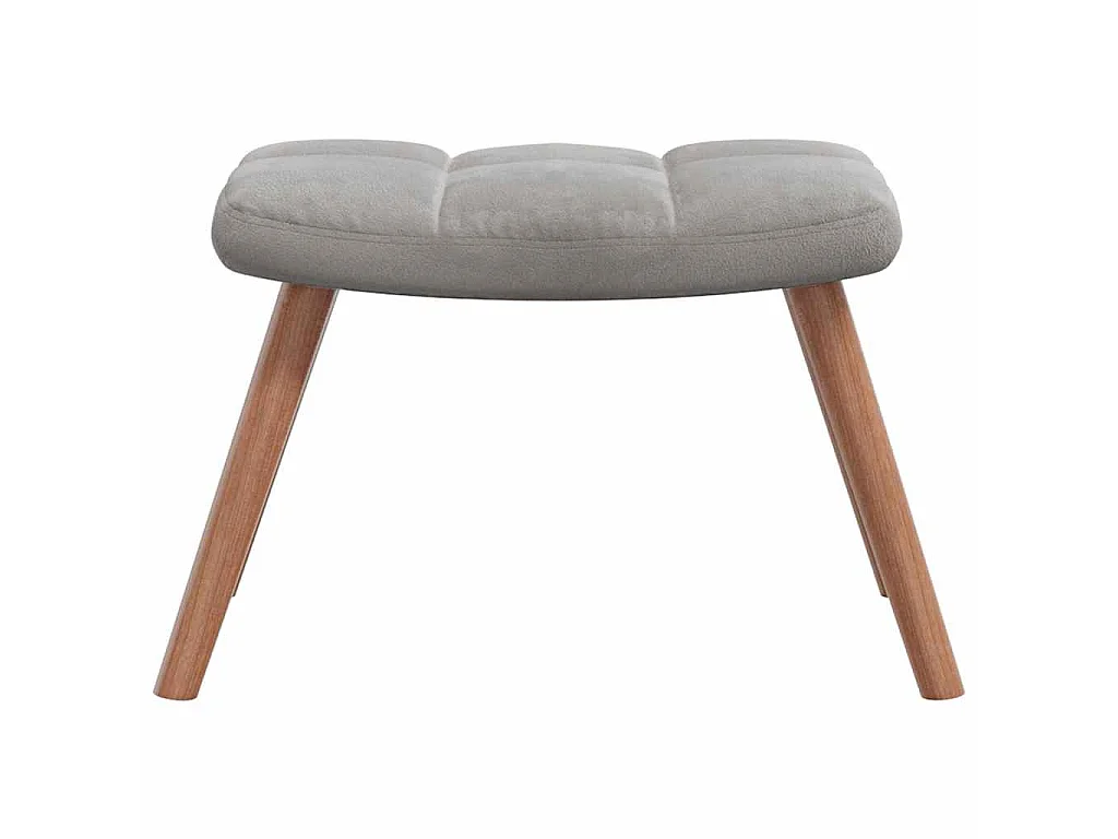 Cadeira de baloiçar com banco veludo cinzento-claro