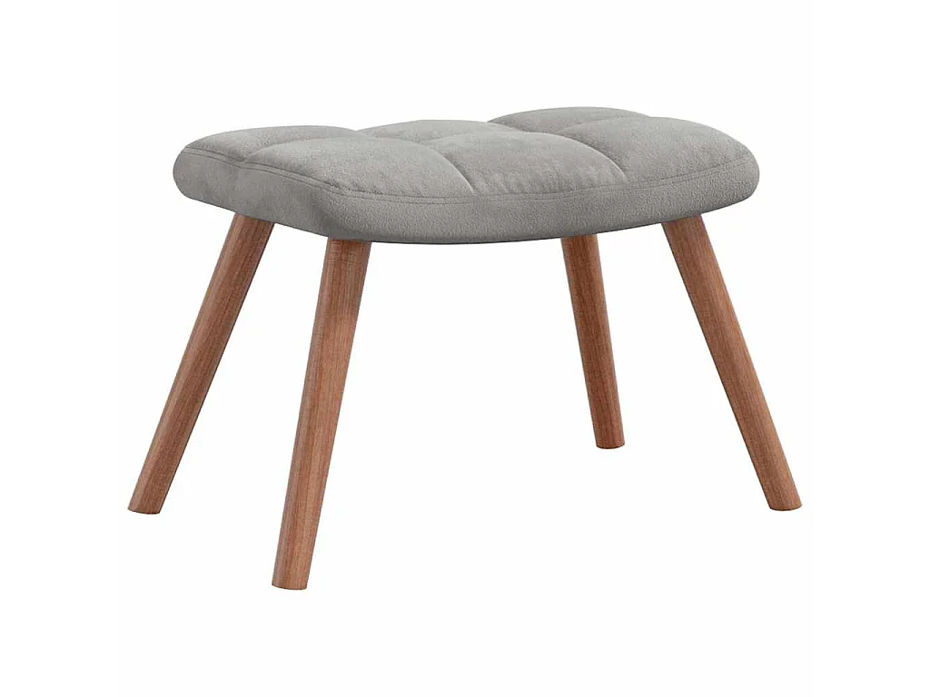 Chaise à bascule avec repose-pied Gris clair Velours