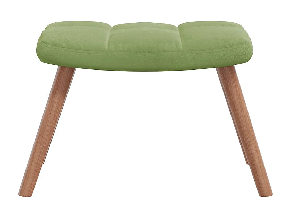 Schommelstoel met voetenbank fluweel lichtgroen