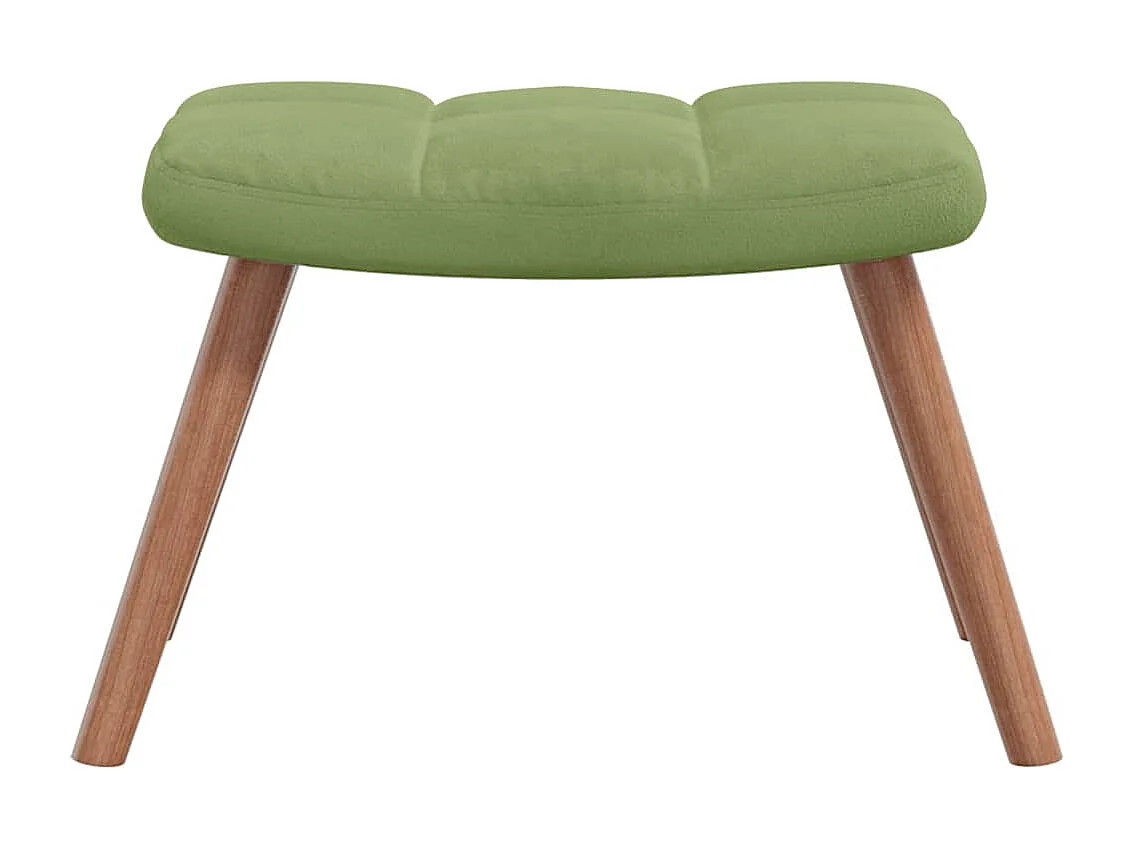 Schommelstoel met voetenbank fluweel lichtgroen