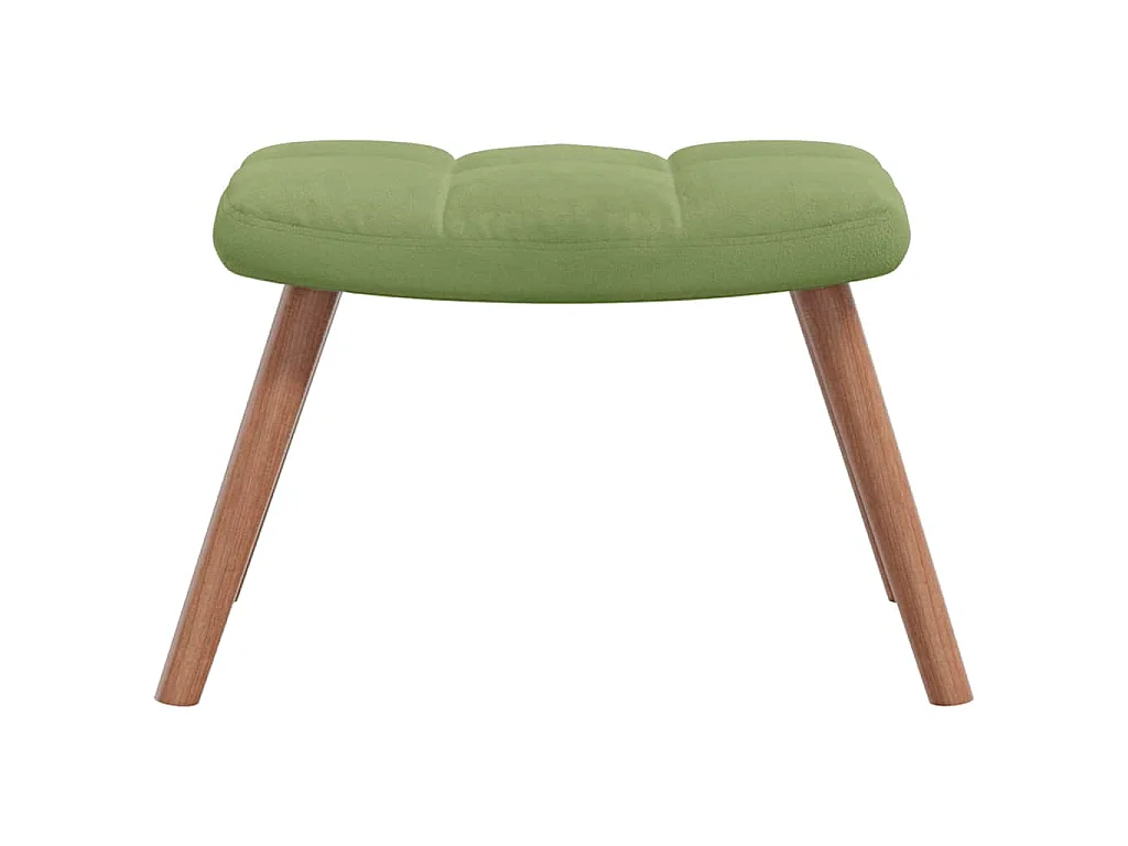 Schommelstoel met voetenbank fluweel lichtgroen