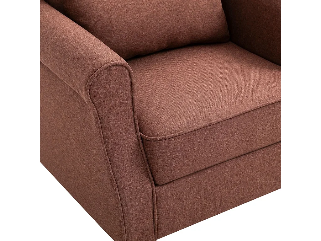 Sillón de tela marrón