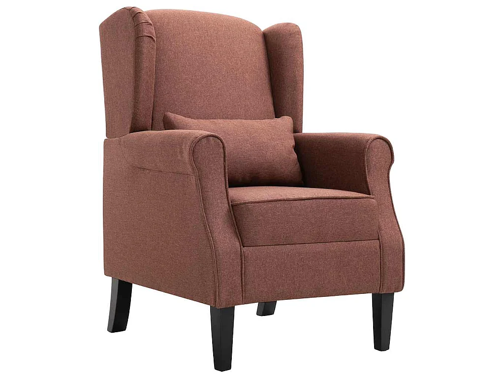 Sillón de tela marrón
