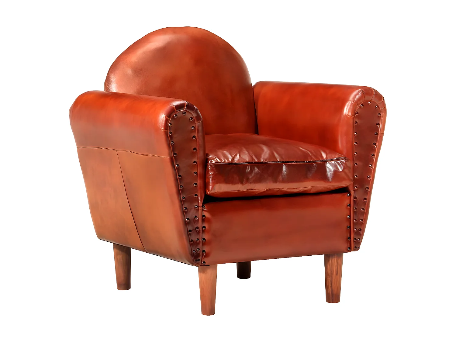 Chaise cabriolet Marron 77x65x79 cm Cuir véritable