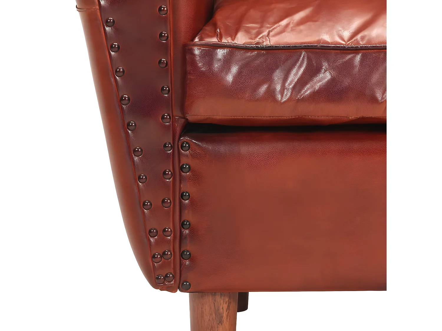Chaise cabriolet Marron 77x65x79 cm Cuir véritable