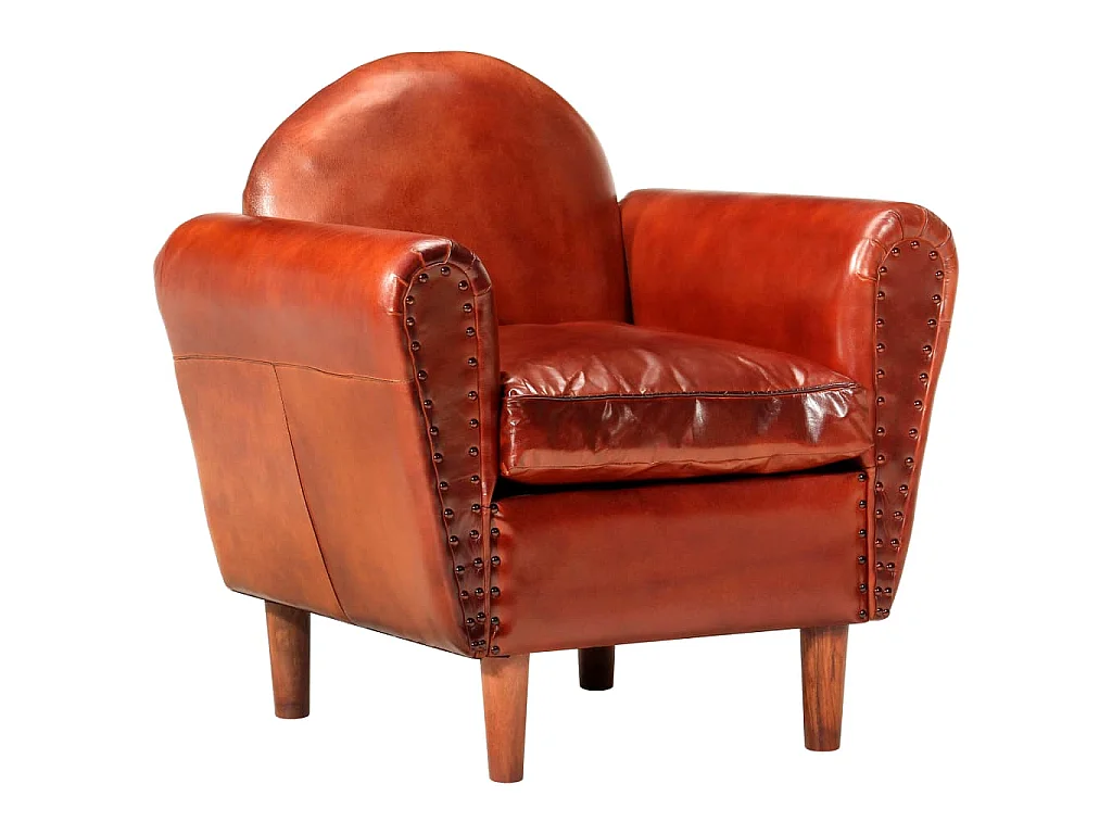 Kuipstoel 77x65x79 cm echt leer bruin