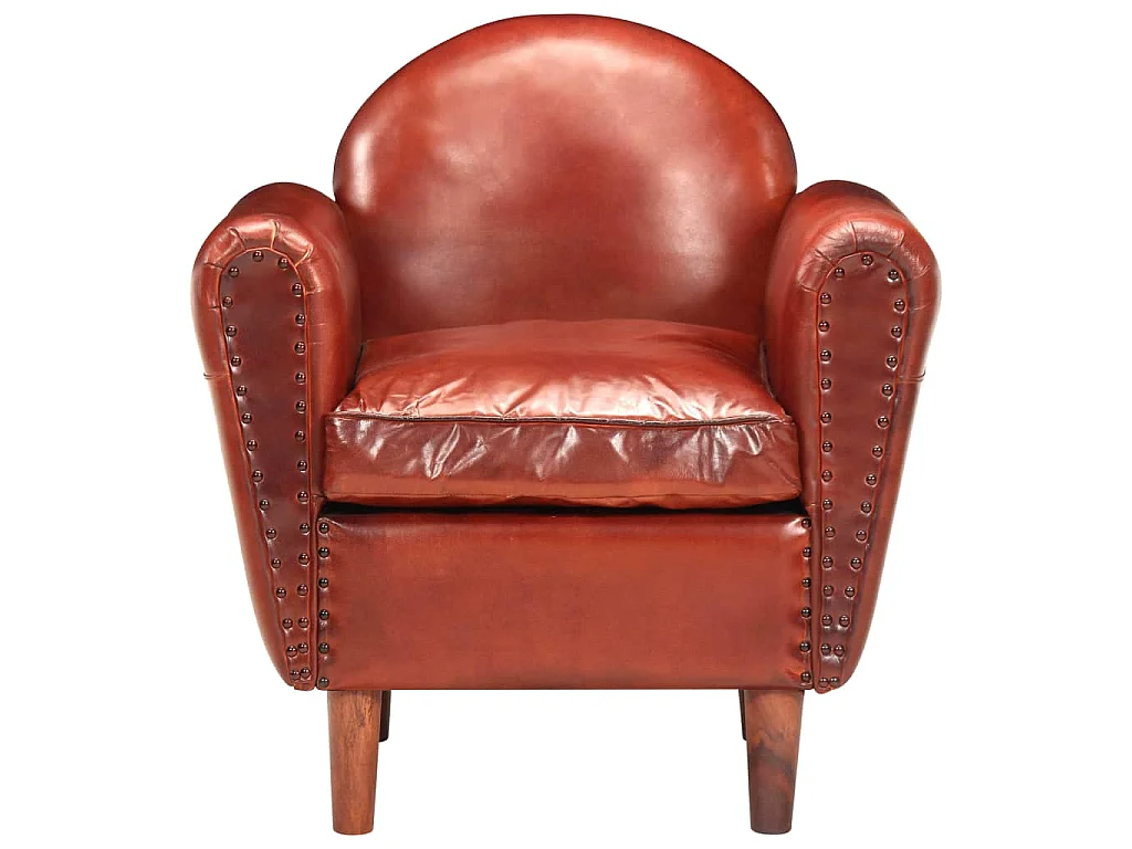 Kuipstoel 77x65x79 cm echt leer bruin