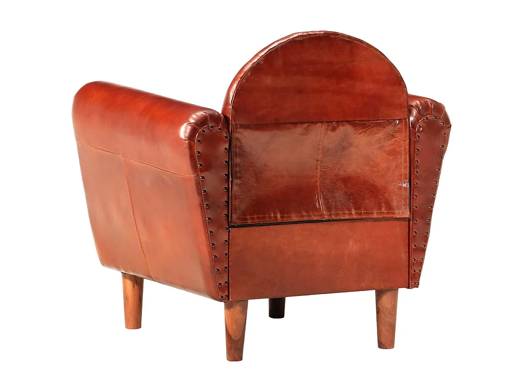 Kuipstoel 77x65x79 cm echt leer bruin