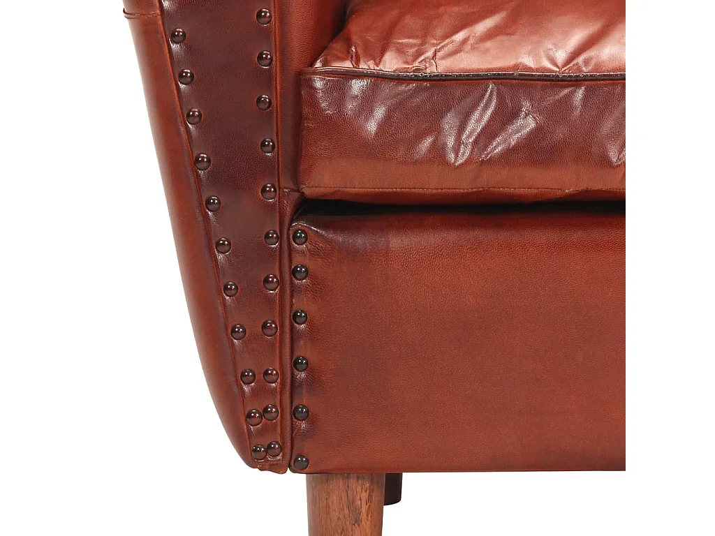 Kuipstoel 77x65x79 cm echt leer bruin