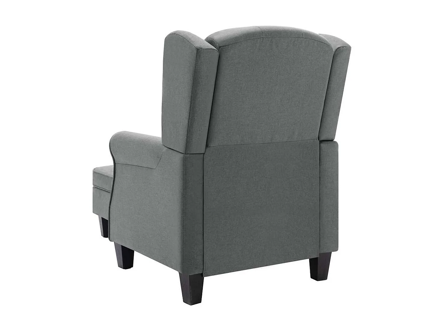 Fauteuil met voetenbankje stof lichtgrijs