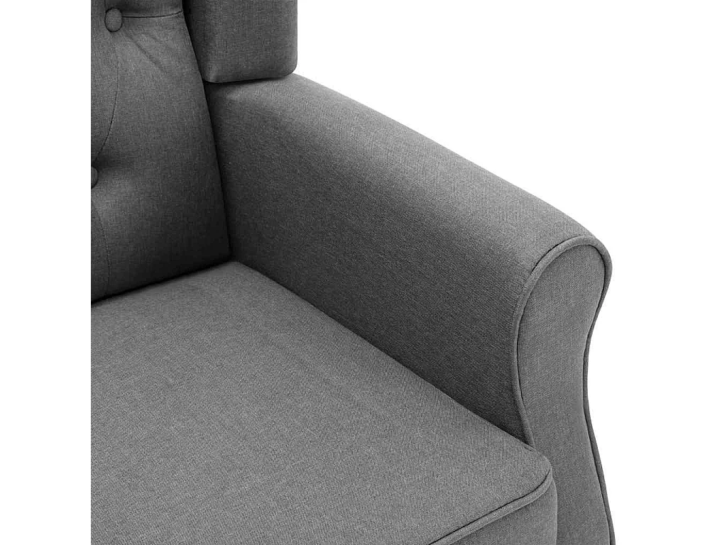 Fauteuil met voetenbankje stof lichtgrijs