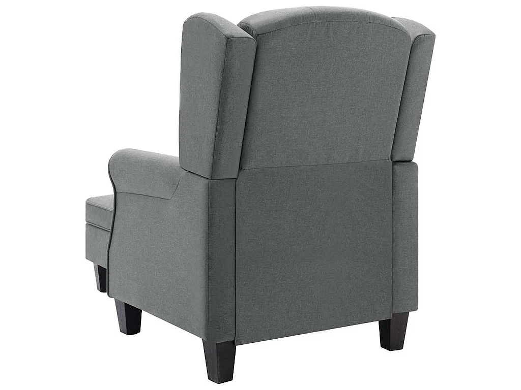 Fauteuil avec repose-pied Gris clair Tissu
