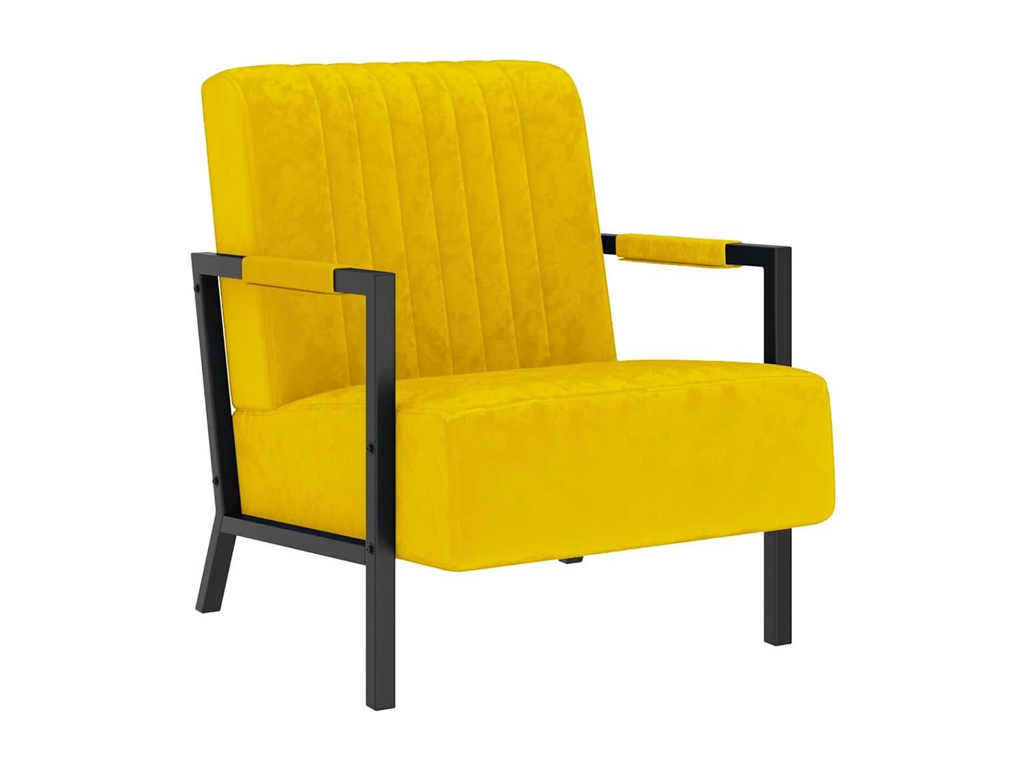 Fauteuil jaune moutarde velours
