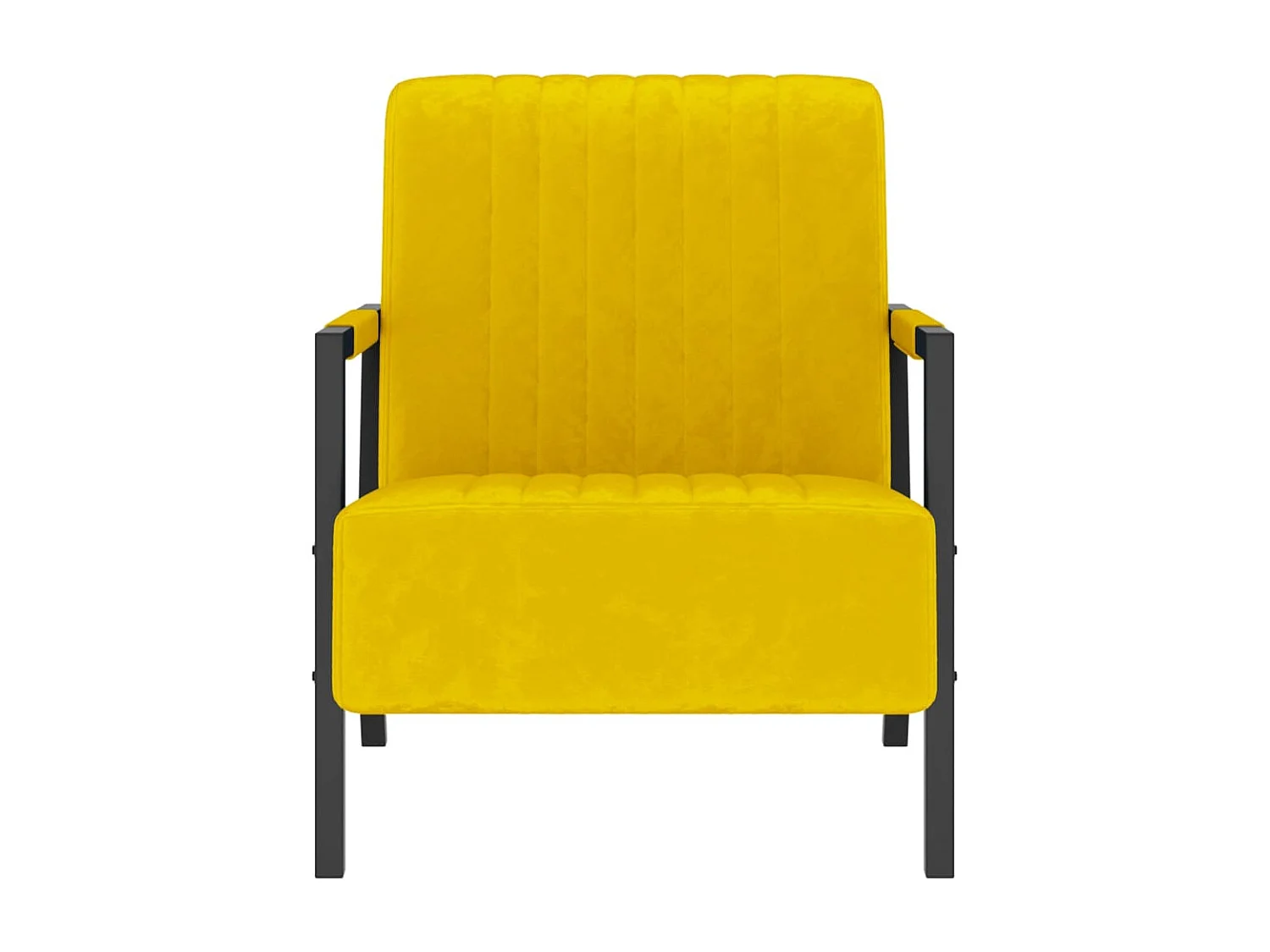 Fauteuil jaune moutarde velours