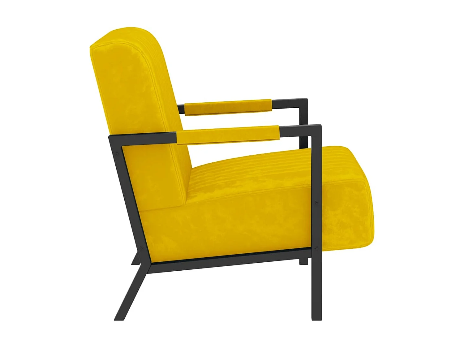 Fauteuil jaune moutarde velours