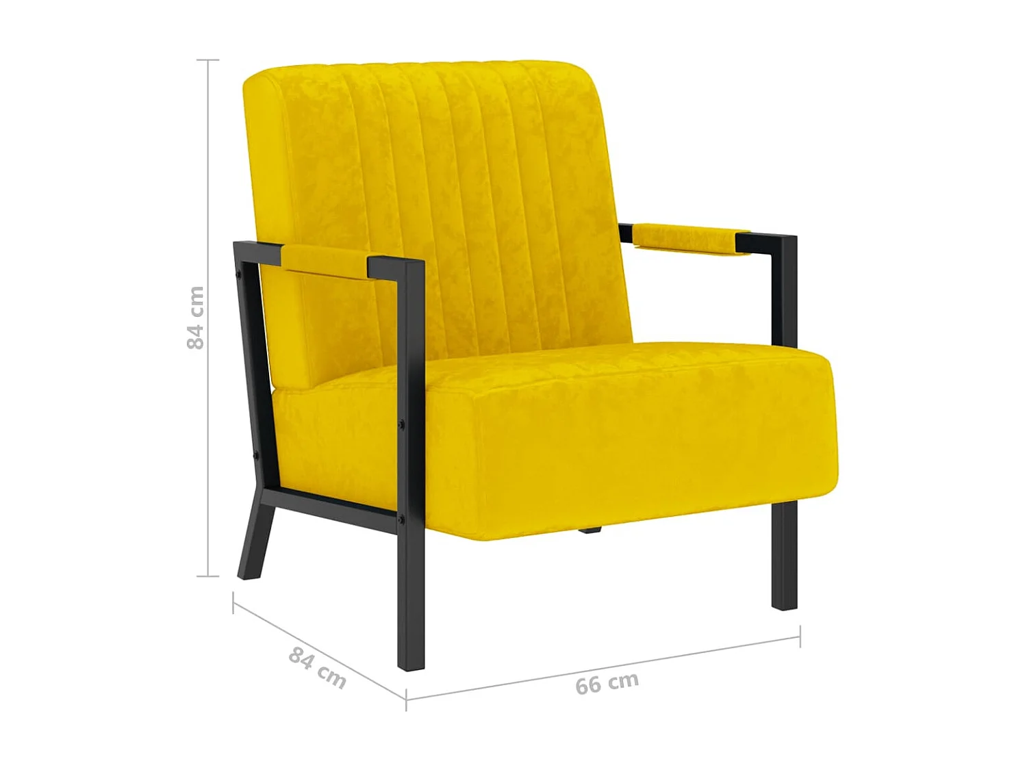 Fauteuil jaune moutarde velours