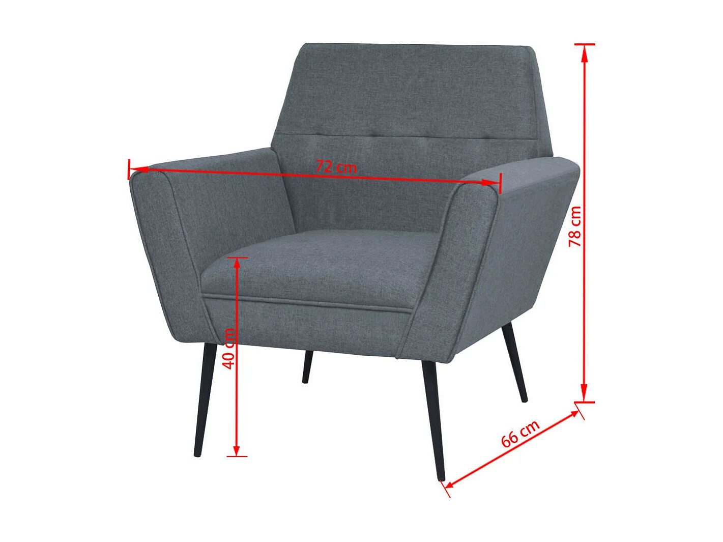 Poltrona Grigio Chiaro in Acciaio e Tessuto