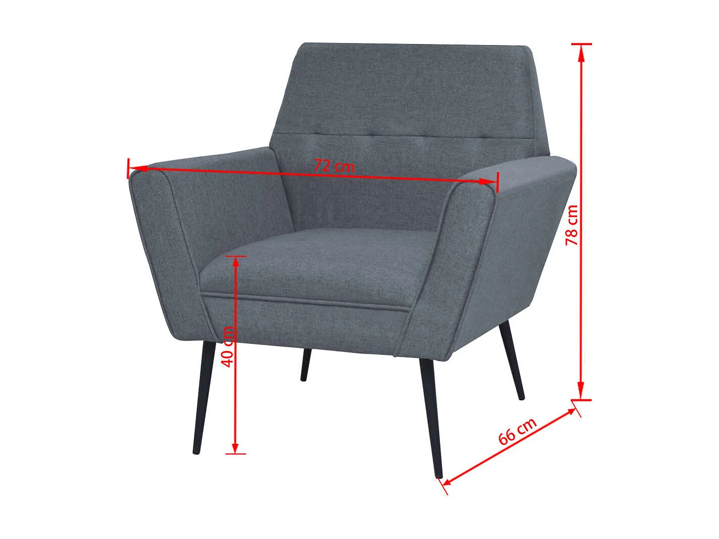 Poltrona Grigio Chiaro in Acciaio e Tessuto