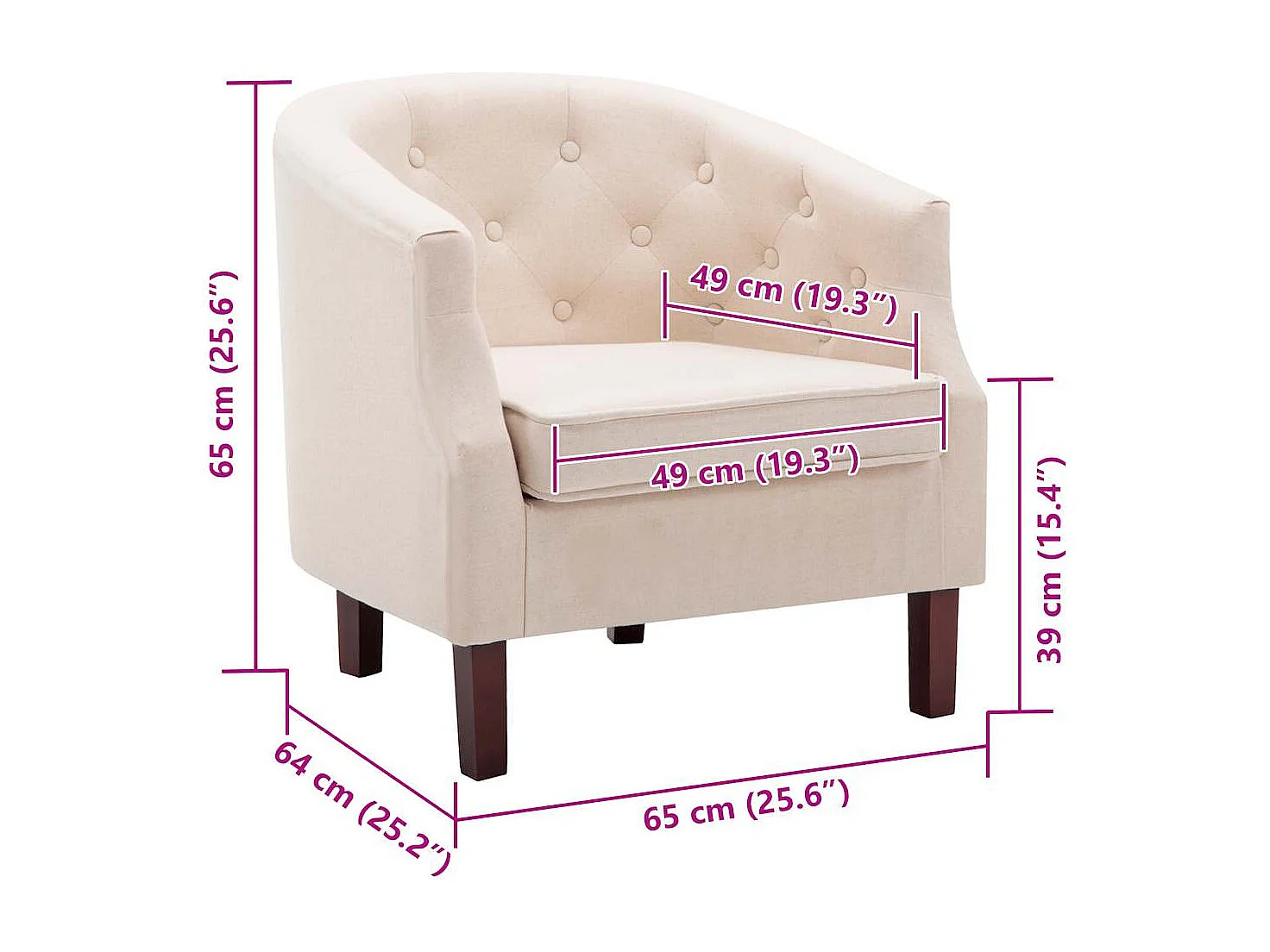 Poltrona Beige in Tessuto