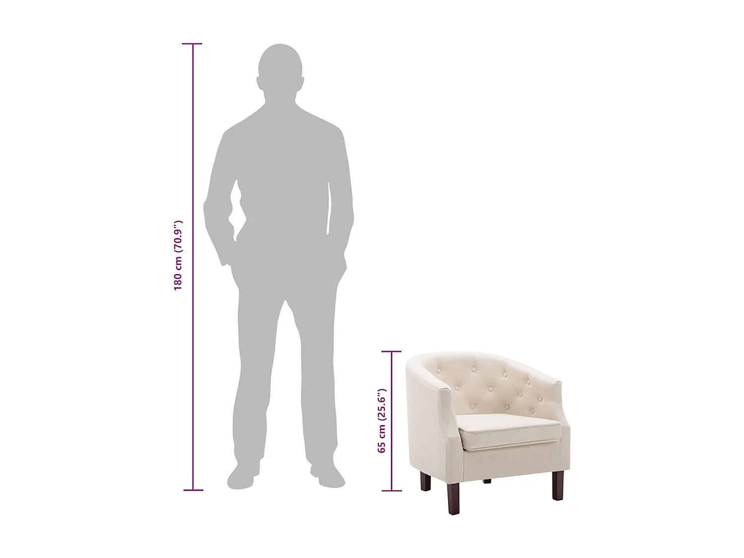 Poltrona Beige in Tessuto