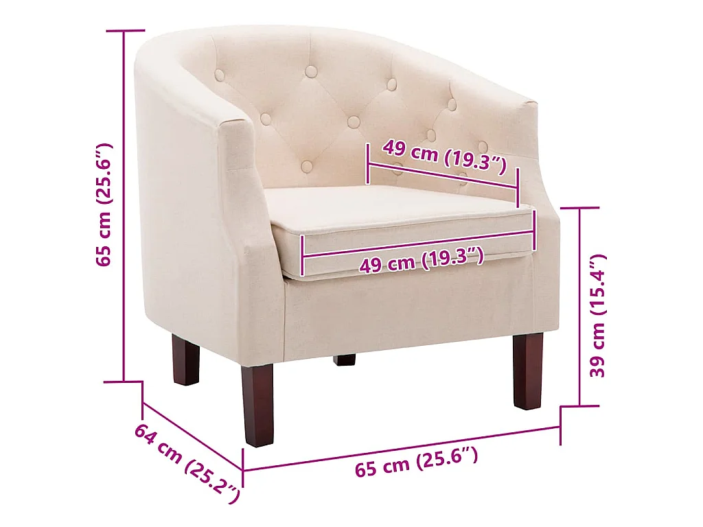 Sillón de tela beige
