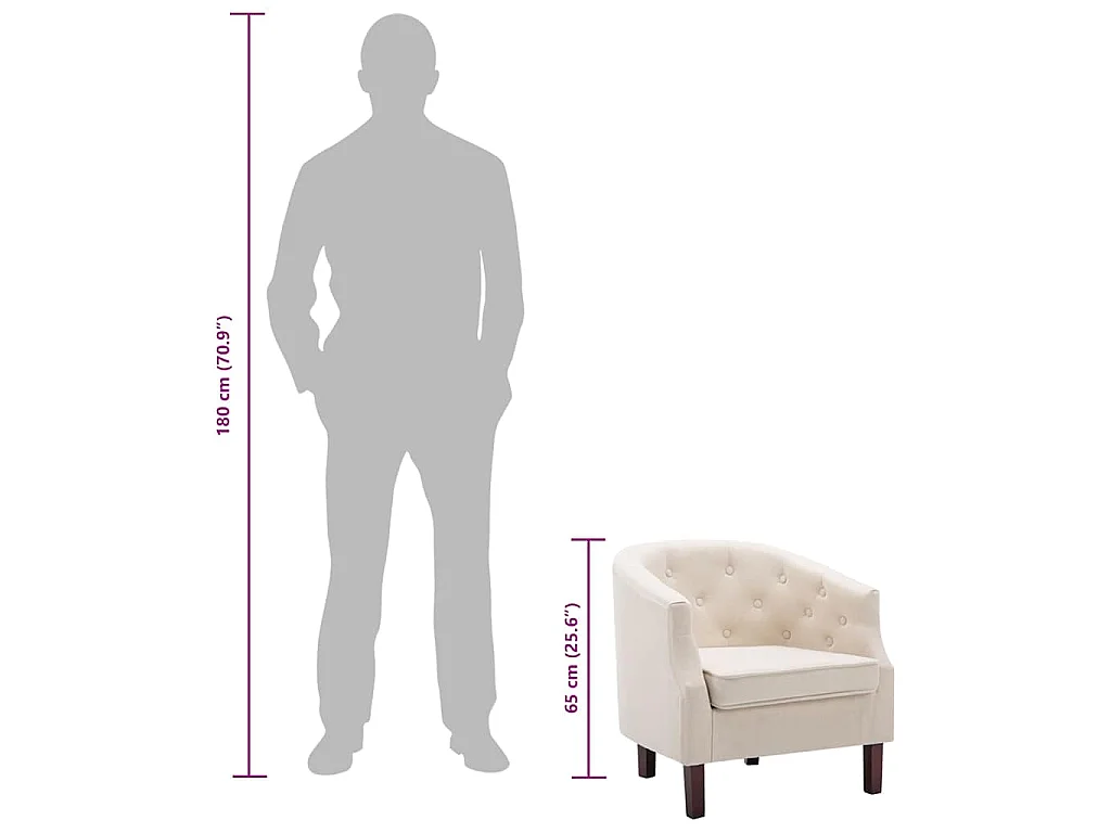 Sillón de tela beige
