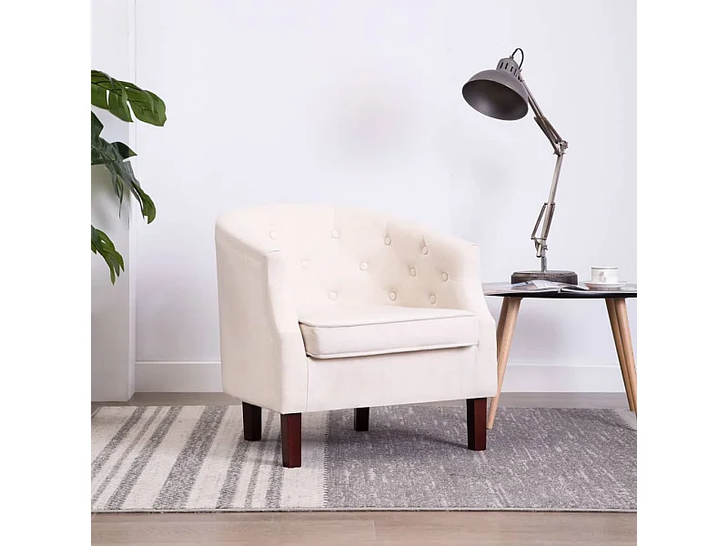 Fauteuil beige tissu