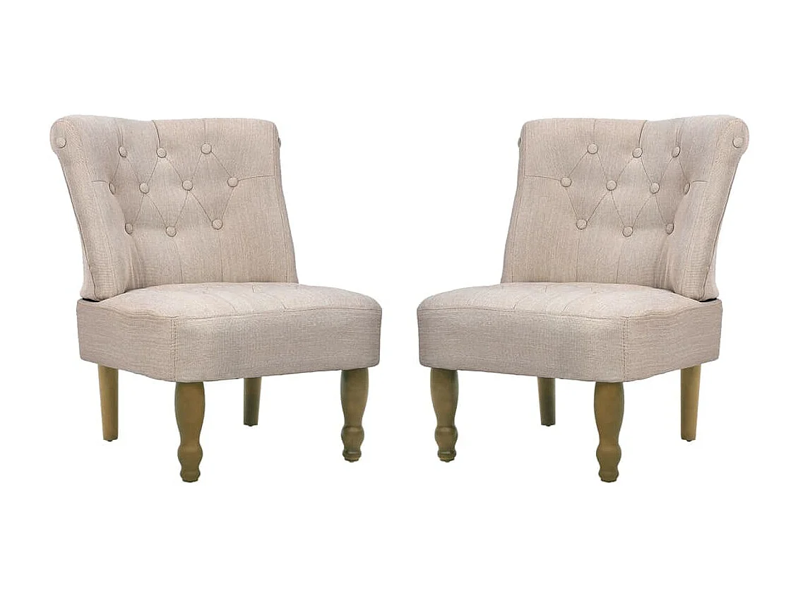 Cadeiras francesas 2 pcs tecido creme
