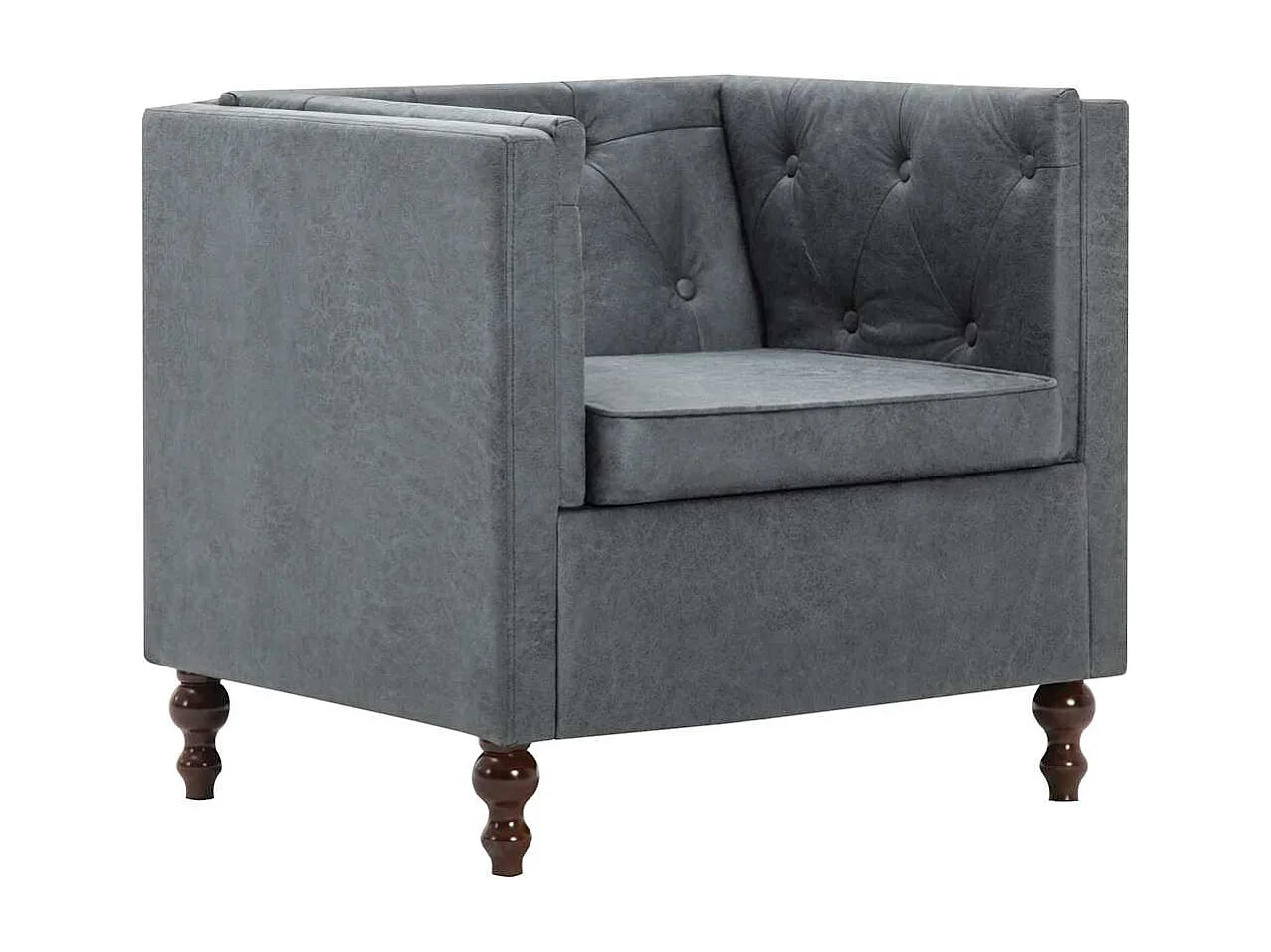 Sillón Santa Cruz tapizado de tela gris 70x72x68 cm